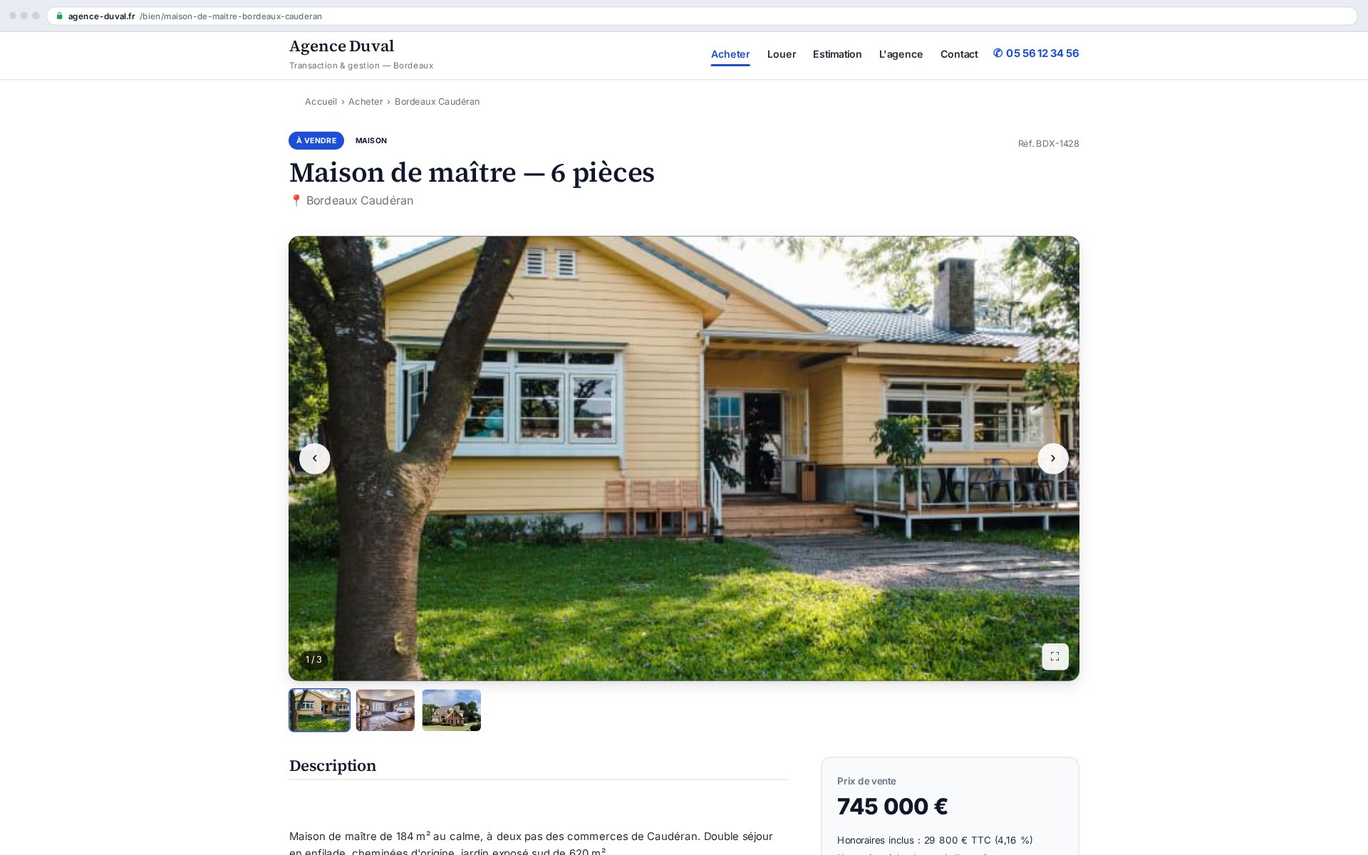 Le visiteur repart avec la fiche du bien : celle que vous auriez mise en page à la main