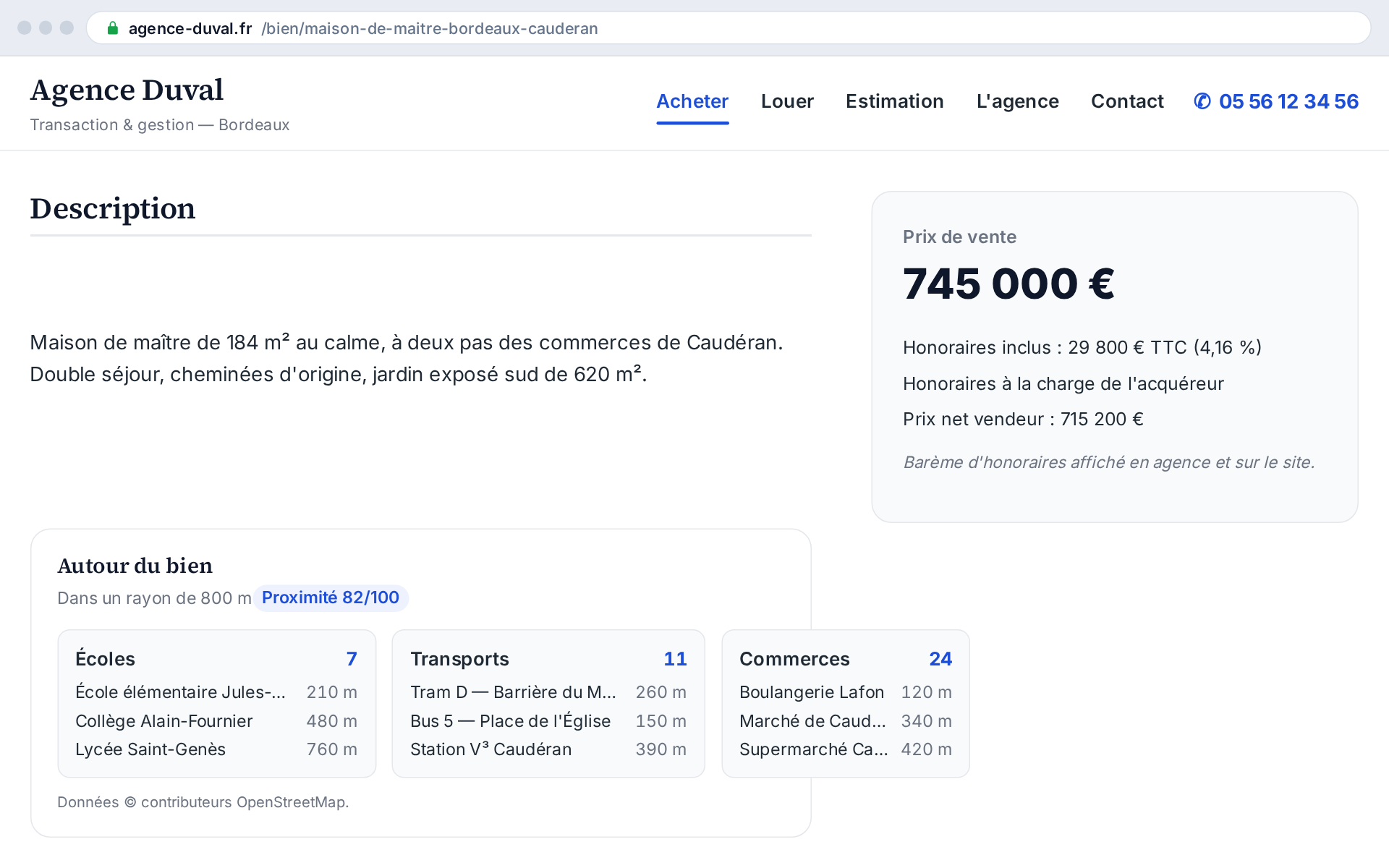 Le panneau s'ajoute sous chaque annonce, sans que personne ne saisisse quoi que ce soit