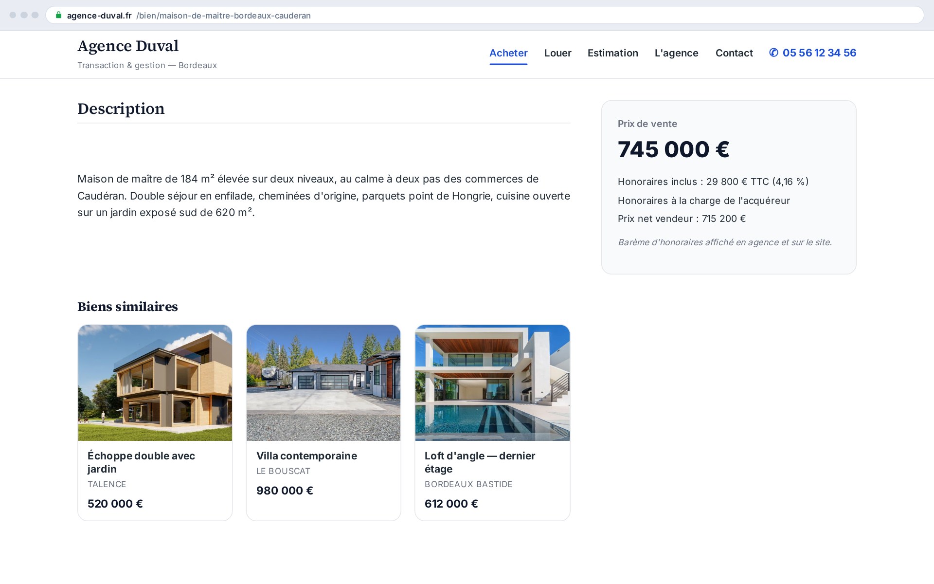 Placed under the listing, it catches the visits that would otherwise have ended there