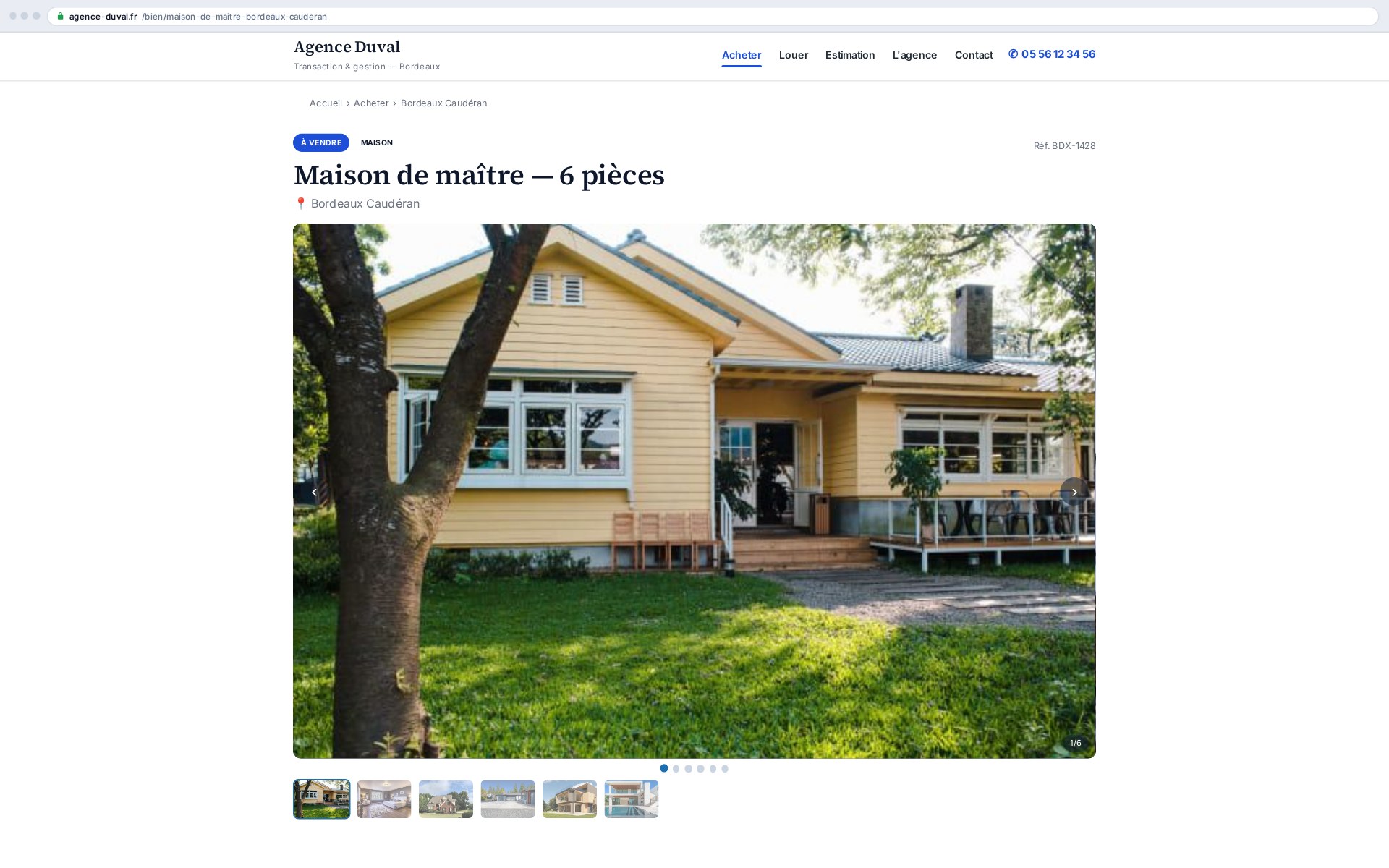 Every CRM photo shown large, with thumbnails: the listing's shop window