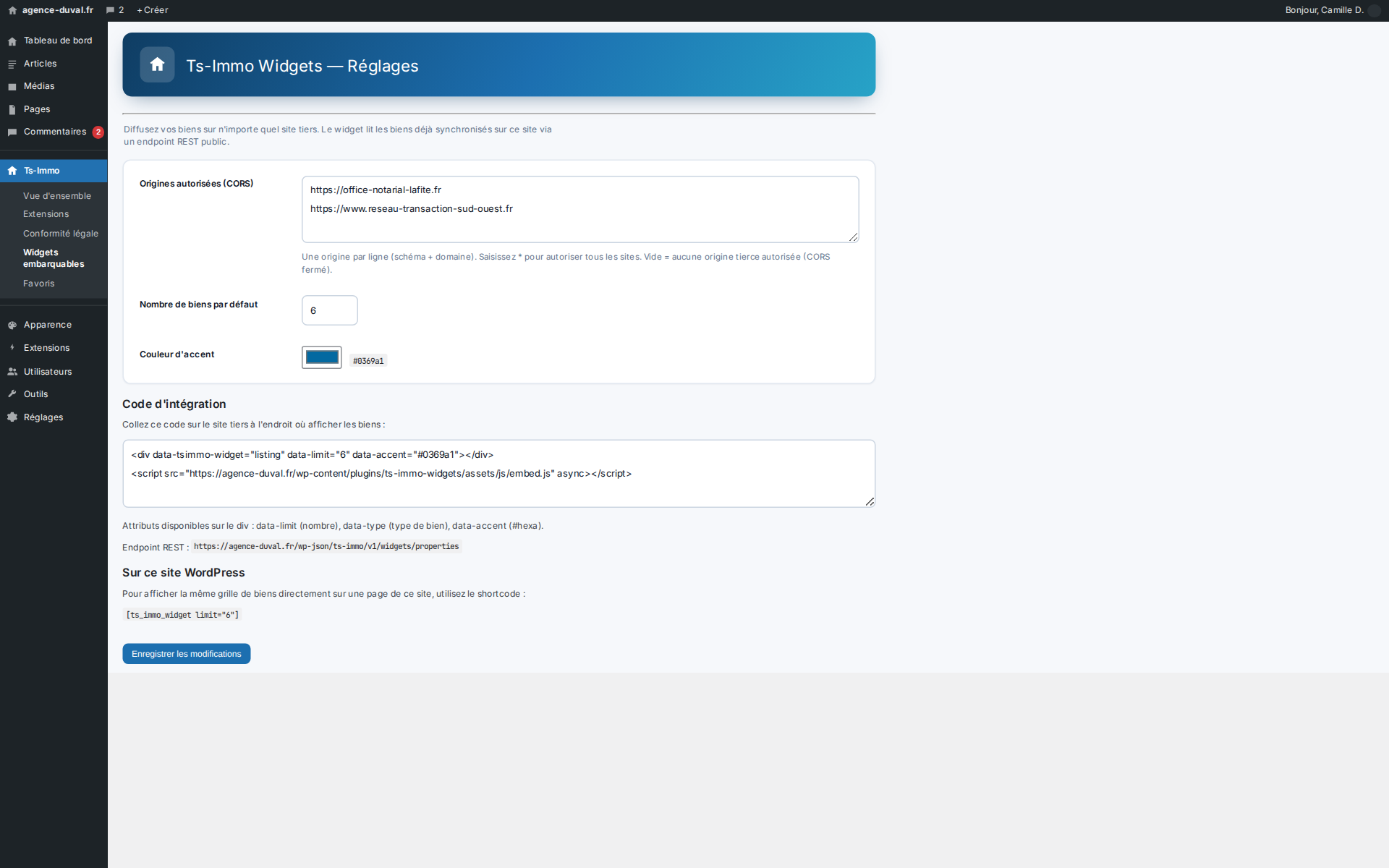 Deux lignes à coller chez l'hôte : ni compte, ni clé API, ni plugin à installer