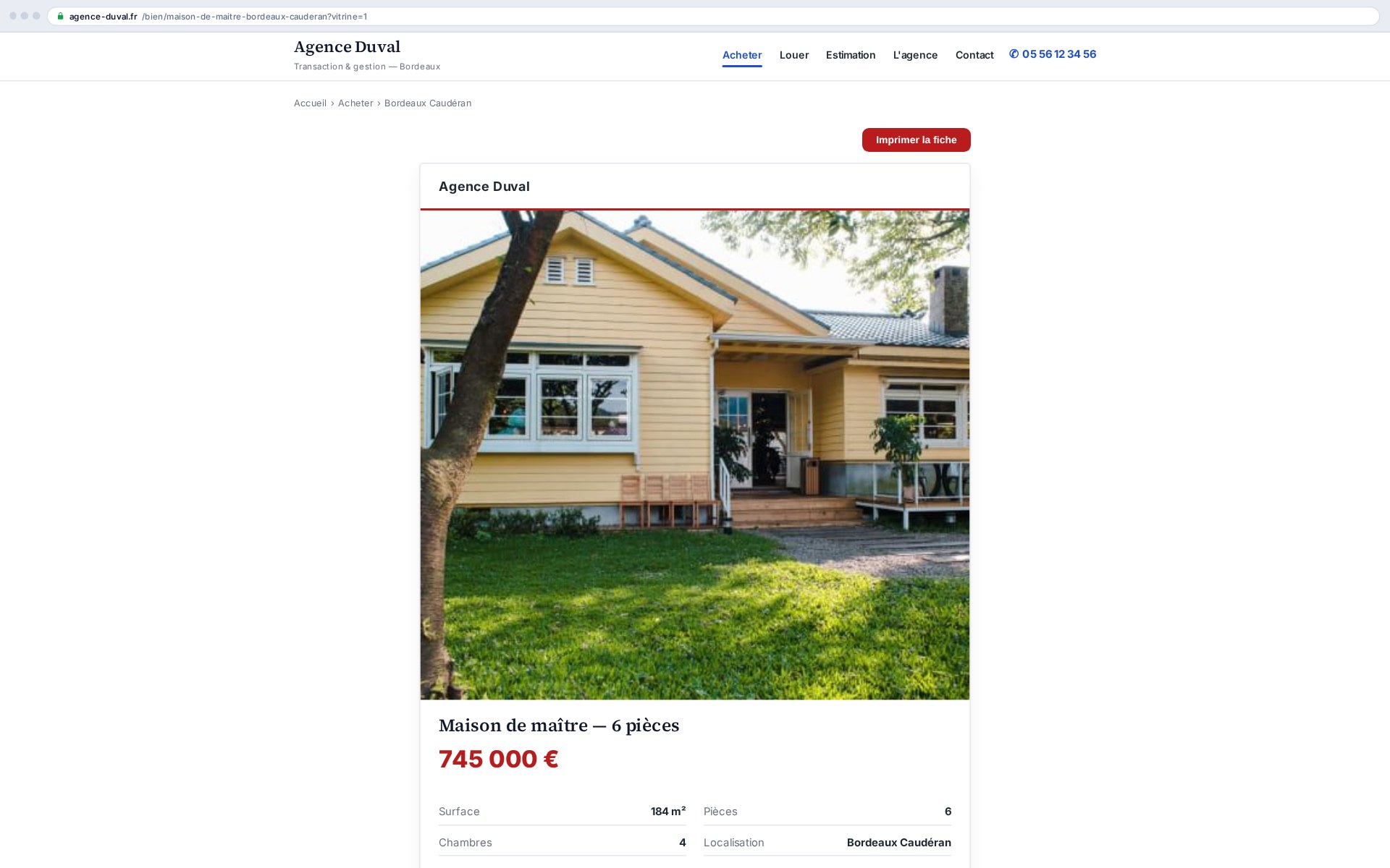 The window poster is generated from the listing: no more re-doing the layout every Monday